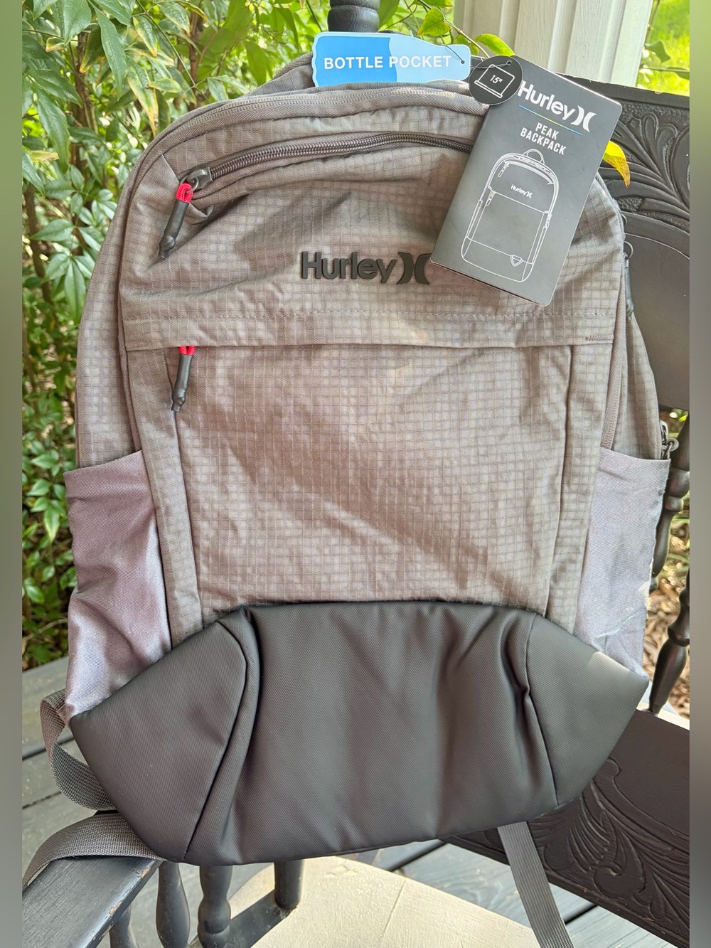 NWT HURLEY Black and Gray Peak Backpack